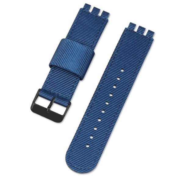 19mm Universal nylon + canvas klockarmband i svart spänne - Kunglig Blå Blå