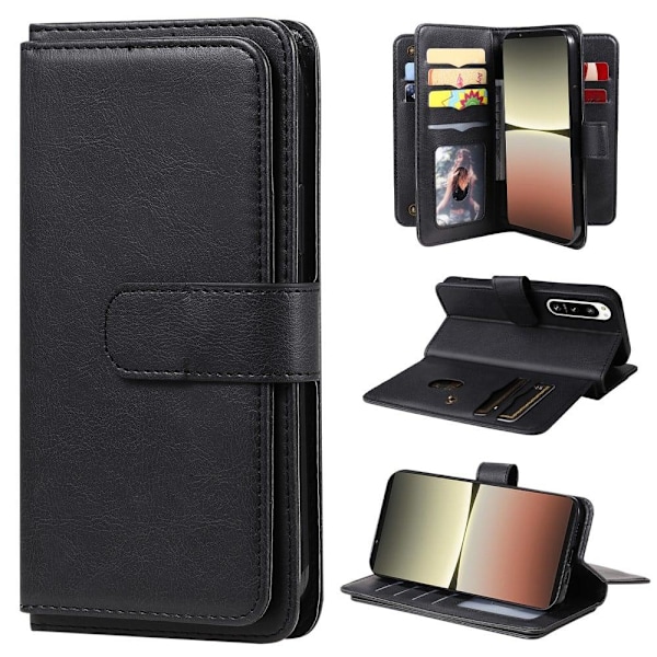 10-slot Pung Etui til Sony Xperia 5 IV - Sort Black