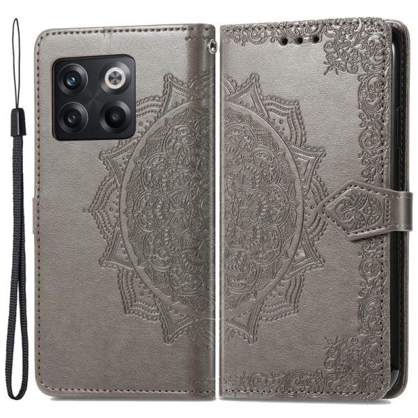 Mandala OnePlus 10T / Ace Pro Flip Fodral - Grå Silvergrå