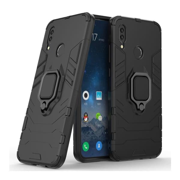 Huawei P Smart 2019 sejt kickstand hybrid etui - Sort Black