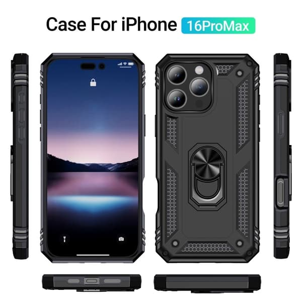 Bofink Combat iPhone 16 Pro Max kotelot - Musta Black