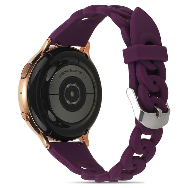 20 mm universal urrem i silikone med cool cirkeldesign - Lilla Purple