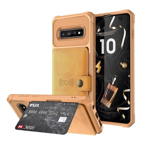 Samsung Galaxy S10 Plånboksfodral - Gul Gul
