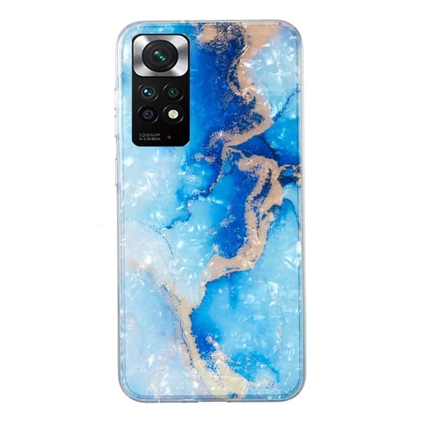 Marmormotiv Xiaomi Redmi Note 11S / Xiaomi Redmi Note 11 skal - Blå Guld Marmor Blå