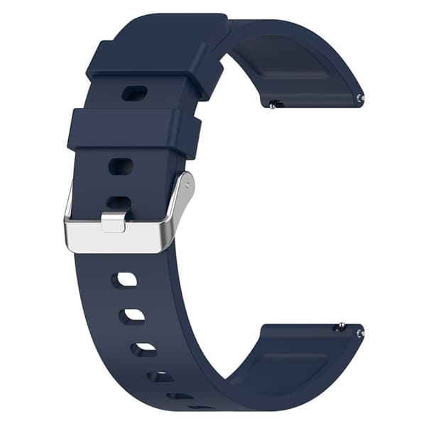 Amazfit Bip 3 / Bip S silikoneurrem med sølvspænde - Midnatsblå Blue