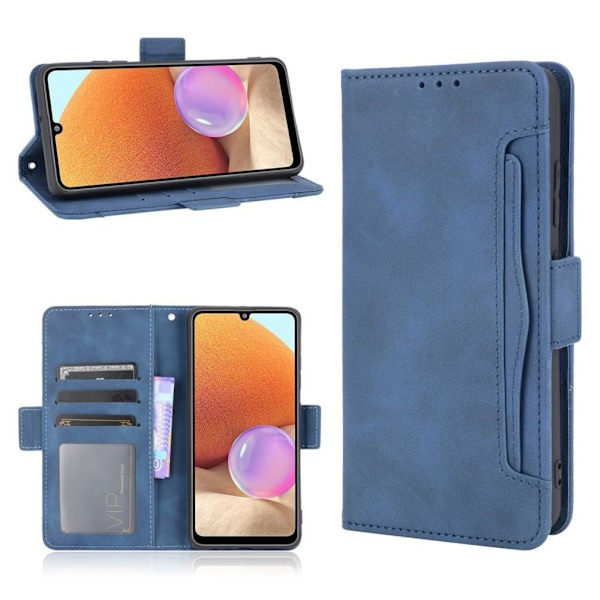 Modern-styled Læder Pung Etui til Samsung Galaxy A32 - Blå Blue