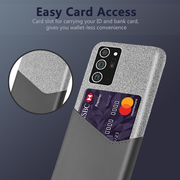 Bofink Samsung Galaxy Note 20 Card Cover - Grå Silver grey