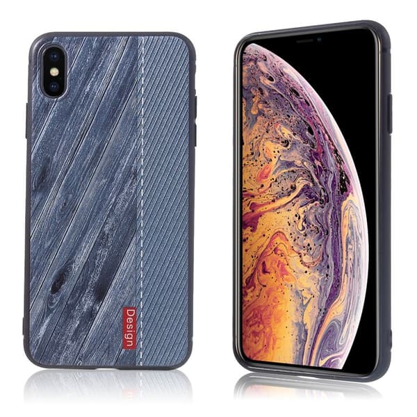 iPhone Xs Max mjukt geléfodral med präglat mönster - Stil E Blå