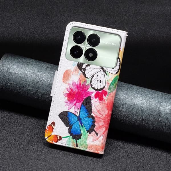 Wonderland Xiaomi Redmi K70E flip kuoret - Kaksi Perhosta Pink