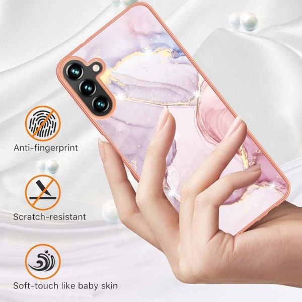 Marble Samsung Galaxy A14 Suojakotelo - Rose Kulta Marble Pink