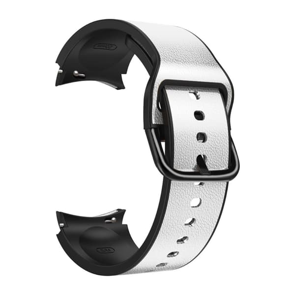 20 mm universal klockarmband i silikon + äkta läder - Ljusgrå Silvergrå