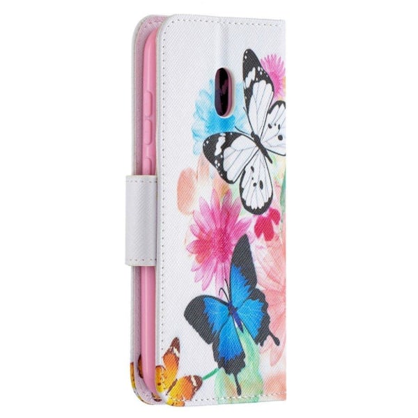 Wonderland Nokia C1 Plus Flip Etui - Livlige Sommerfugle Multicolor