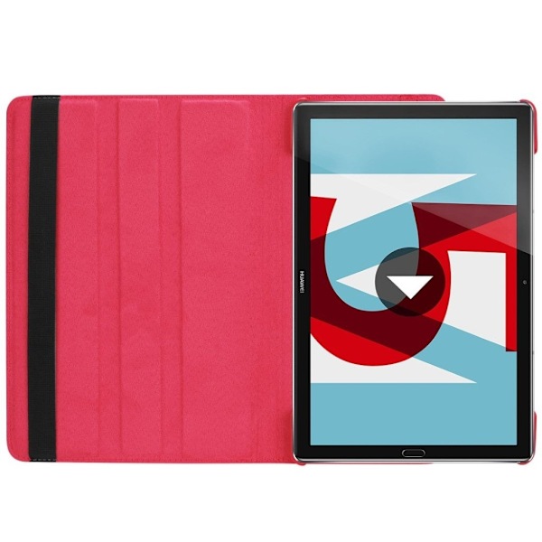 Huawei MediaPad M5 10/M5 10 (Pro) skyddshölje PU läder skyddande stående läge litchi textur - Röd Röd