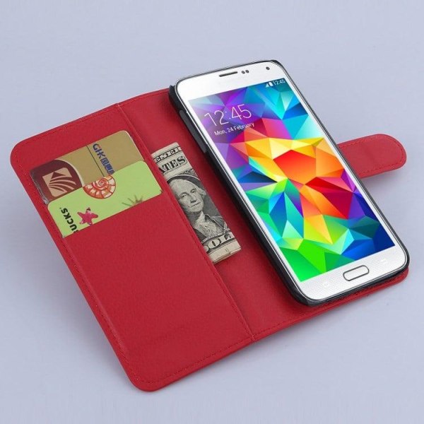 Lönnrot Samsung Galaxy S6 Læder Etui Med Kort Holder - Rød Red