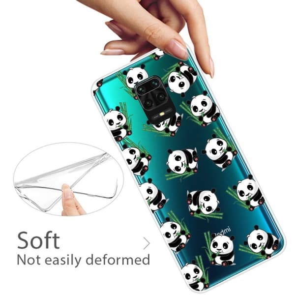 Deco Xiaomi Redmi Note 9 Pro / Note 9S / 9 Pro Max deksel - Bambus og Panda White