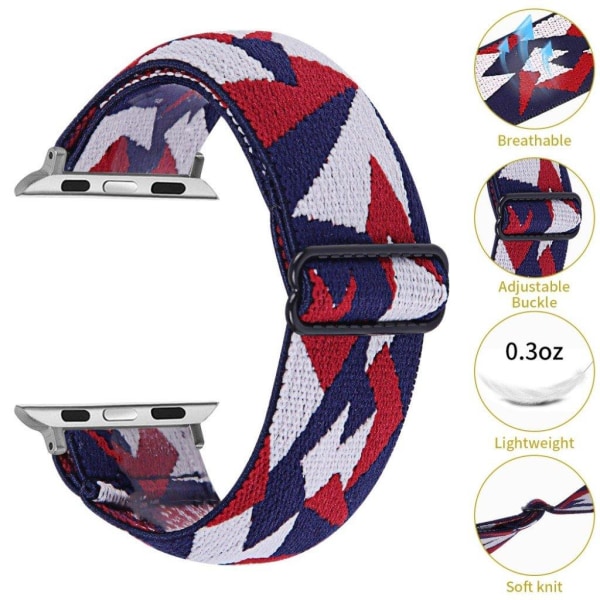 Apple Watch 42mm - 44mm elastic stylish pattern watch strap - Fragments of Red and Blue multifärg