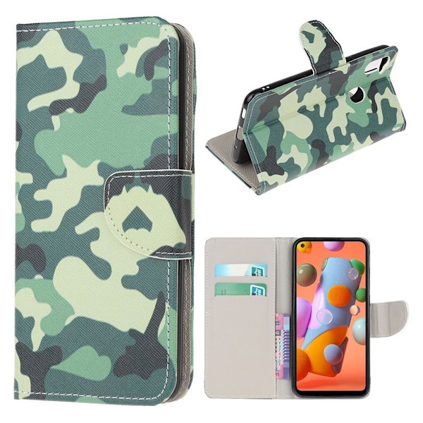 Wonderland Samsung Galaxy A11 etui - Camouflagemønster Green