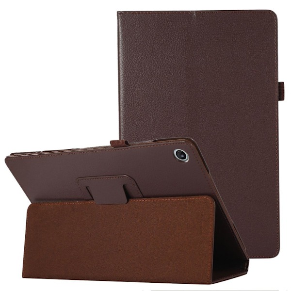 Taitettava kotelo, jossa on Lichi-kuosi Lenovo Tab M10 Plus (Gen 3) - Ruskea Brown