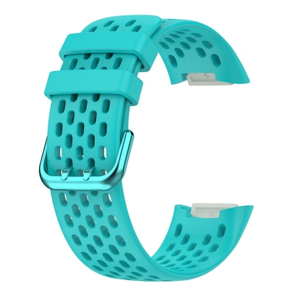 Fitbit Charge 5 andningsbart klockarmband i silikon - Blågrön Grön