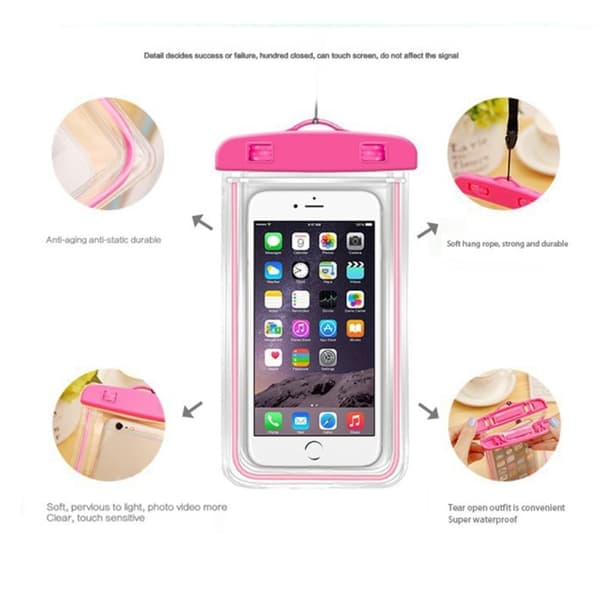 Universal luminous waterproof bag for 7.2 inch smartphone - Orange Orange