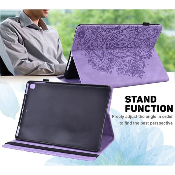 Lenovo Tab M10 HD Gen 2 Blomster Tryk Læder Etui - Lilla Purple