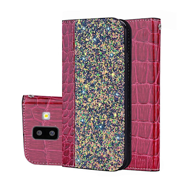 Samsung Galaxy J6 Plus (2018) krokodille tekstur læder etui - Rød Red