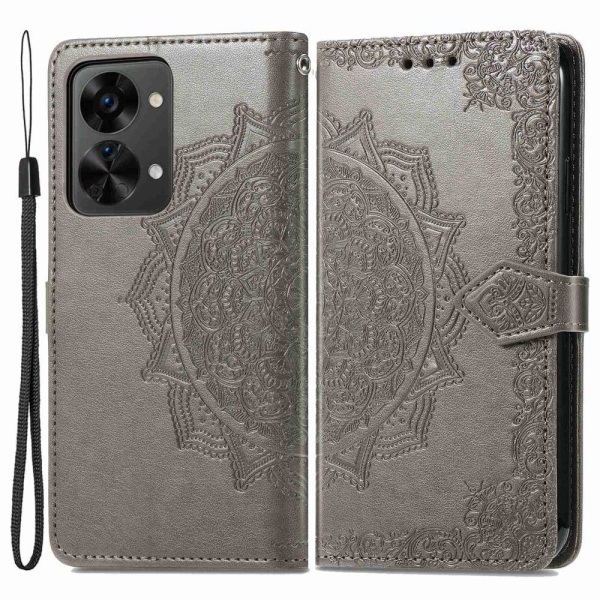 Mandala OnePlus Nord 2t Läppäkotelo - Harmaa Silver grey