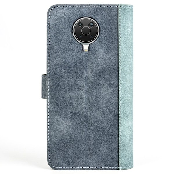 To Farvet Læder Flip Case til Nokia G20 - Blå Blue