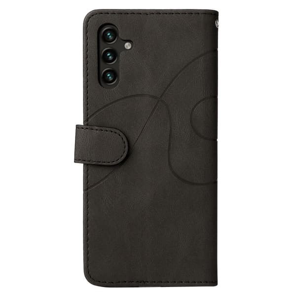 Tekstureret Samsung Galaxy A34 5G læderetui med rem - Sort Black