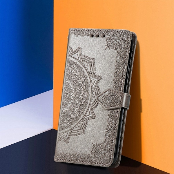 Mandala Google Pixel 5a Läppäkotelo - Harmaa Silver grey