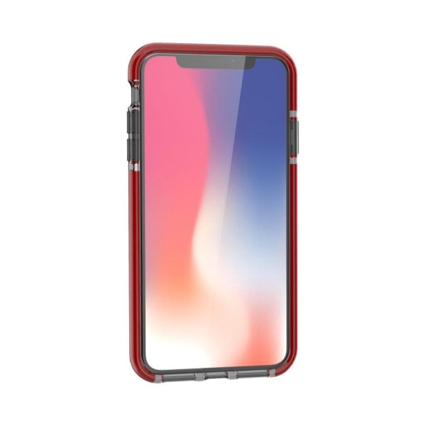 iPhone Xs Max tofarvet faldsikkert soft case - Rød/Grå Multicolor