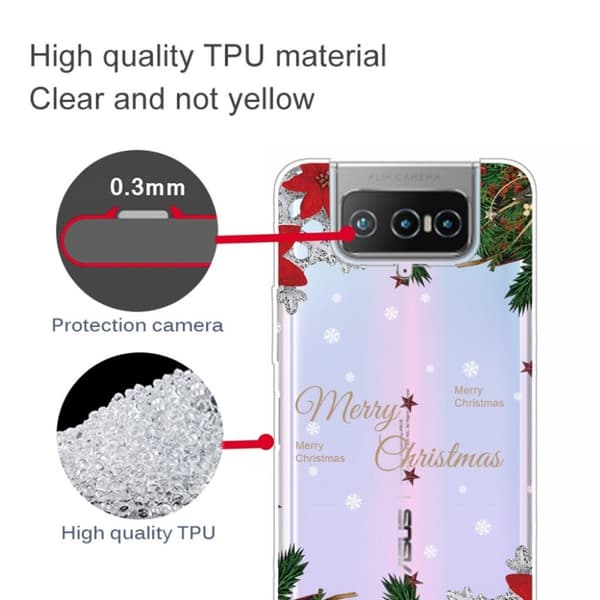 Christmas ASUS Zenfone 7 Pro etui - Holly Berries Multicolor