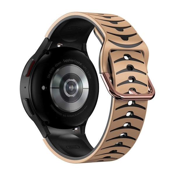Samsung Galaxy Watch 5 / 5 Pro / 4 buet linje stil silikone urrem - Khaki / Sort Brown