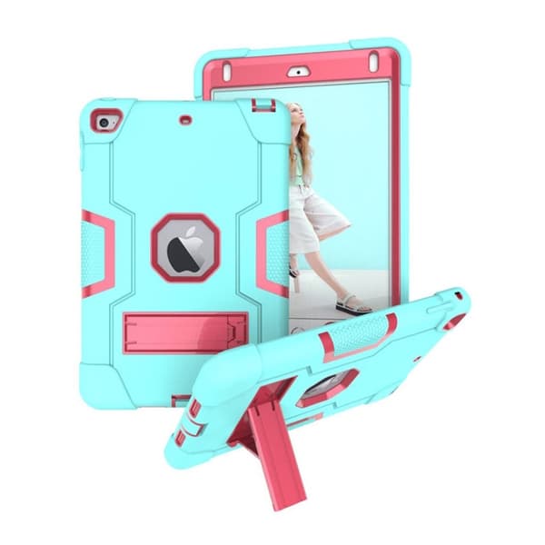 iPad Mini (2019) støtsikker hybrid deksel - Cyan / Rose Green