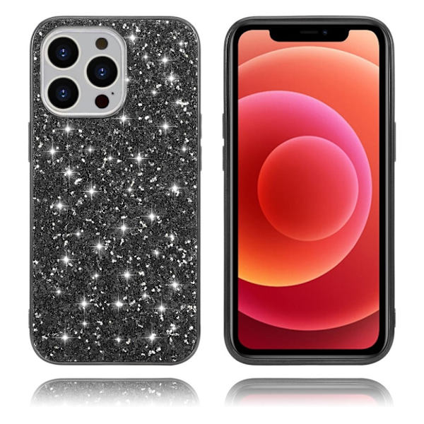 Glitter iPhone 13 Pro Suojakotelo - Musta Black