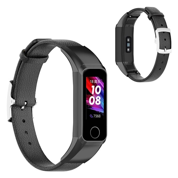 Honor Band 5i urrem i ægte læder - Sort Black