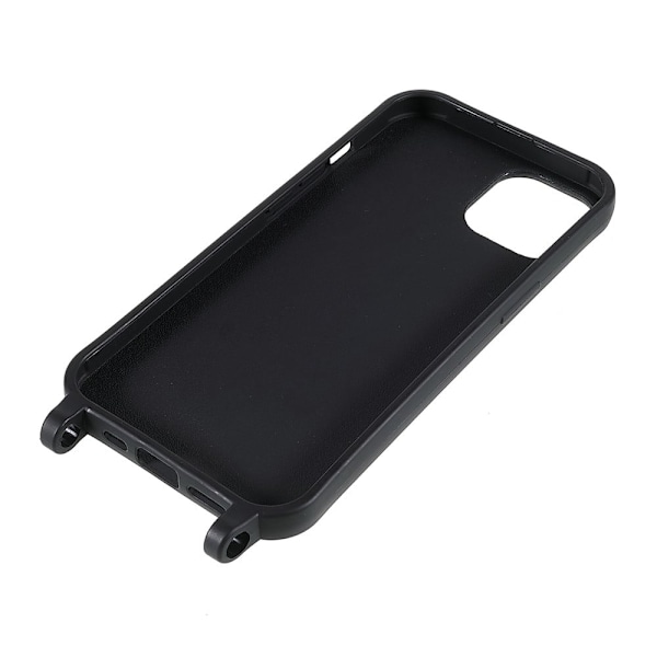 Tunt TPU-fodral med matt yta och justerbar rem för iPhone 13 - Svart Svart
