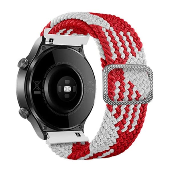 22 mm universal nylonrem med spænde - Rød / Hvid Red