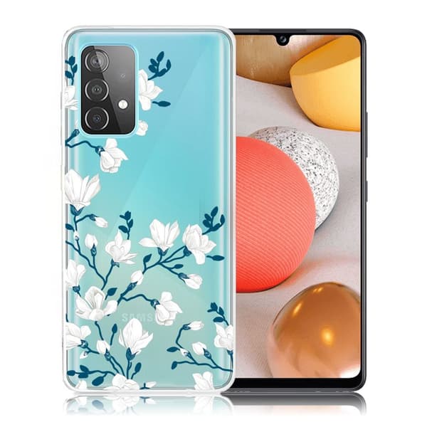 Deco Samsung Galaxy A52 5G skal - Vit Blomma Vit