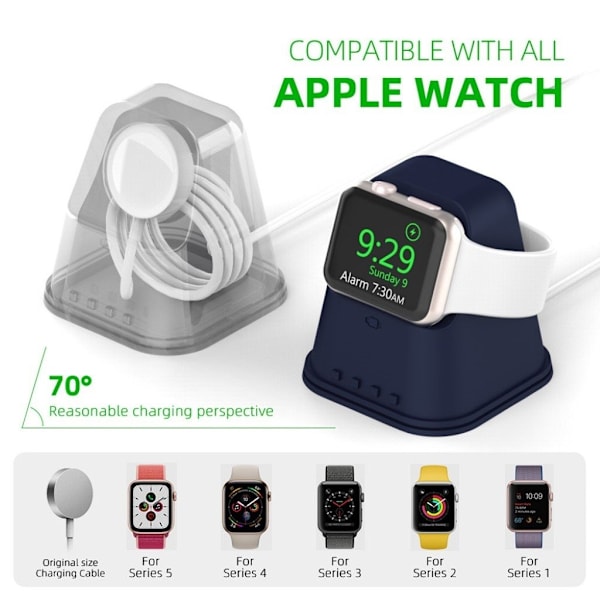Silikoninen latausteline Apple Watchille - Sininen Blue