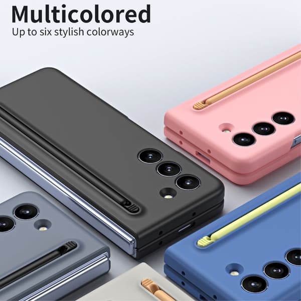 Himmelblått gummiert PC-etui med stylus til Samsung Galaxy Z Fold5 5G Black
