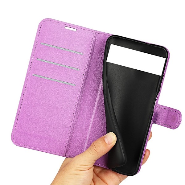 Klassisk Google Pixel 7 Pro flip etui - Lilla Purple