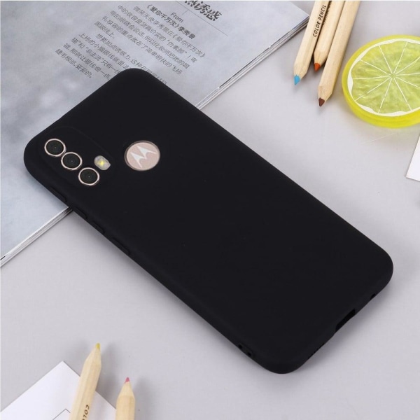 Matte Liquid Silikone Cover til Motorola Moto E30 / E40 / E20 - Sort Black