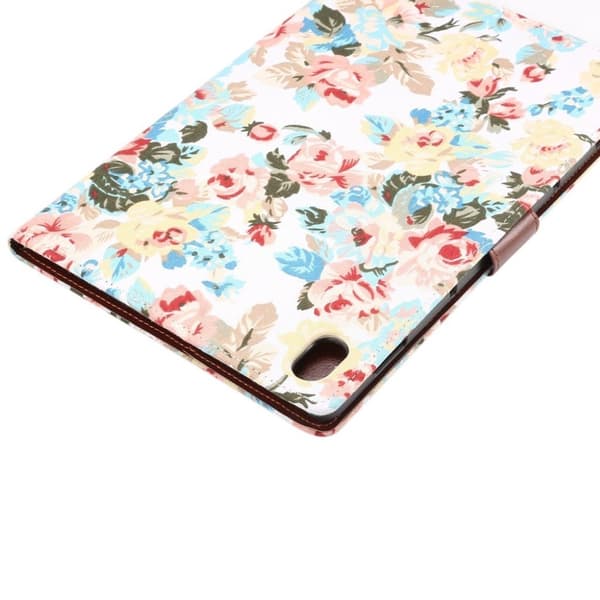 Huawei MediaPad M6 10.8 läderfodral med blommigt tyg - Vit Blomma multifärg