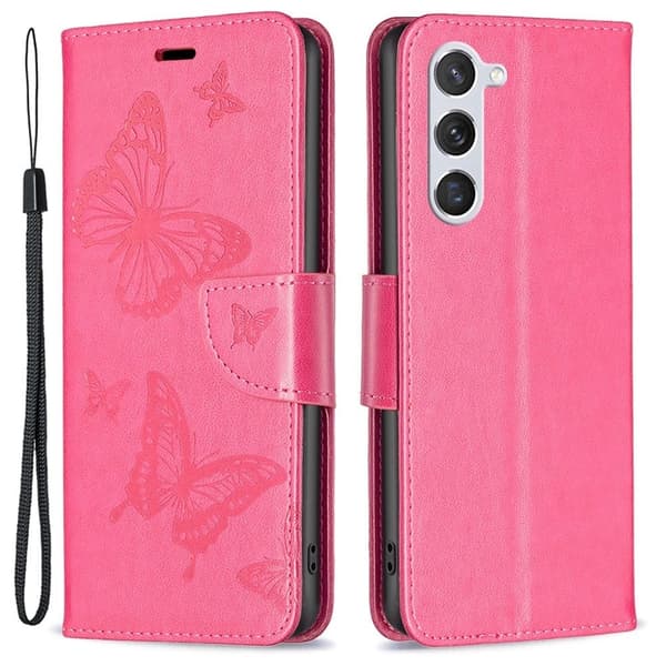 Sommerfugl Samsung Galaxy S23 Flip Etui - Rose Pink