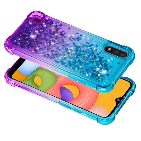 Princess Samsung Galaxy A01 deksel - Baby blå / Lilla Multicolor