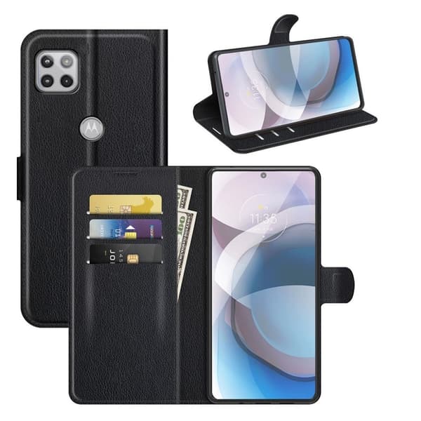 Classic Motorola One 5G Ace Flippetui - Svart Black
