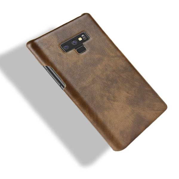 Samsung Galaxy Note 9 mobilskal plast syntetläder litchi - Kaffe Brun