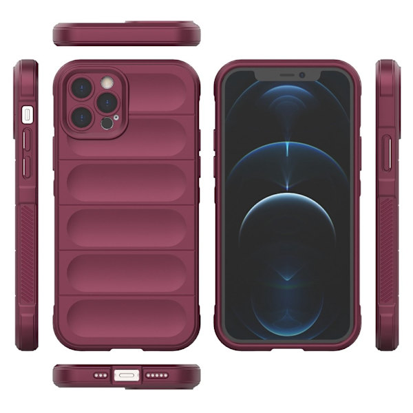 Blødt, grebsformet cover til iPhone 12 Pro - Vinrød Red