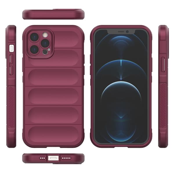 Deksel med mykt grep for iPhone 12 Pro - Vinrød Red